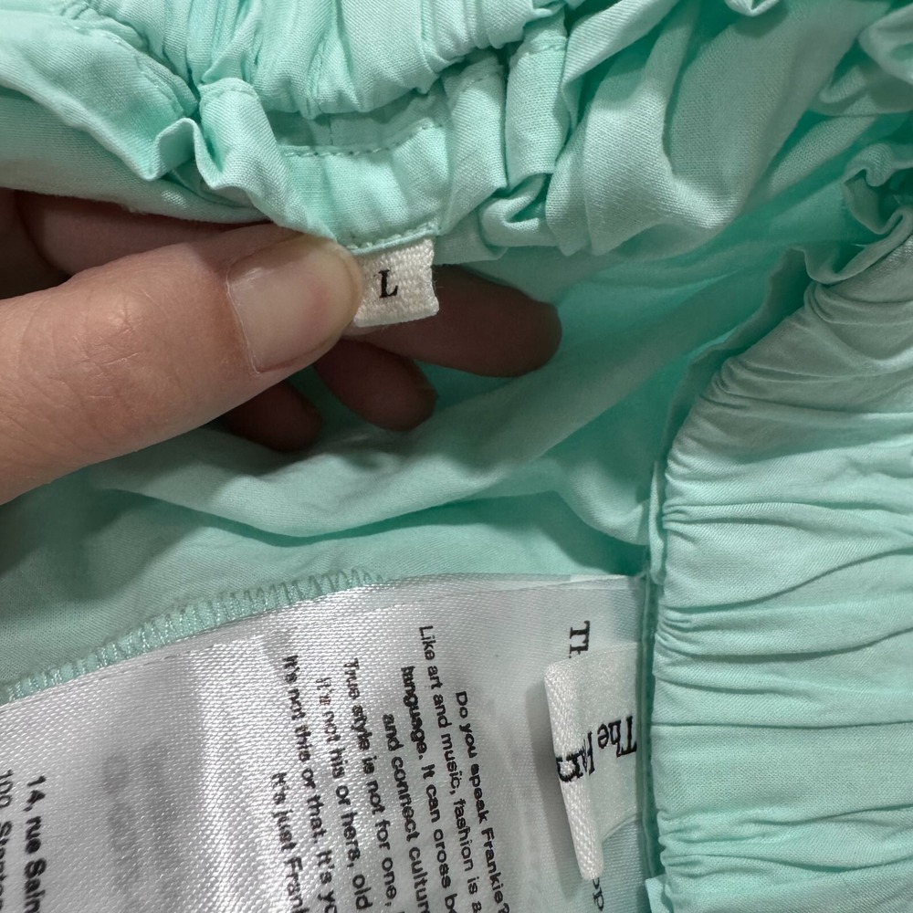 Frankie Shop Boxer Shorts Womens Large Aqua Blue Elastic Waist Slash Pockets - Picture 4 of 14